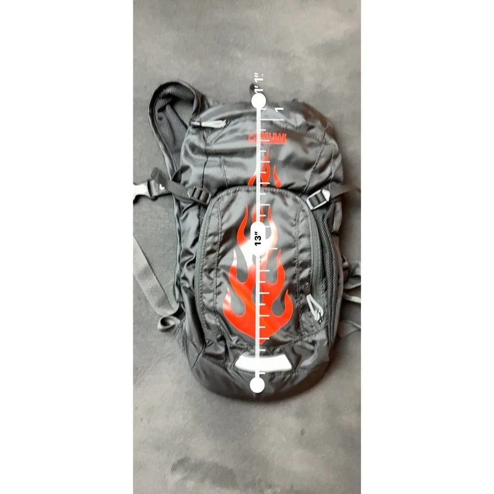 CamelBak Hydration Pack Backpack Black Red Flame Graphic Cycling Hiking Small